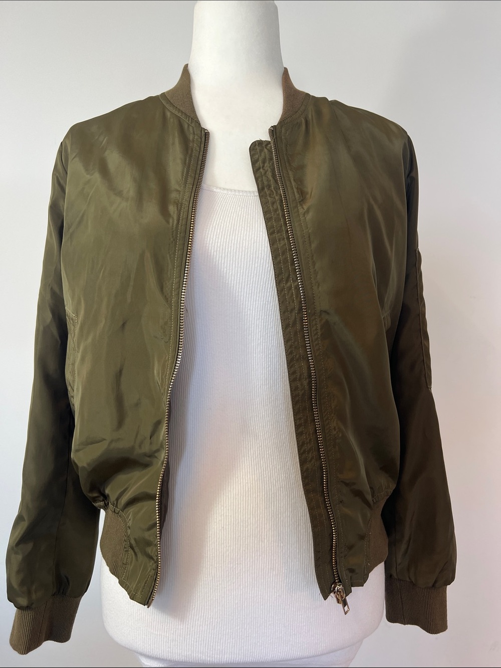 Sans Souci Olive Green Bomber Jacket
